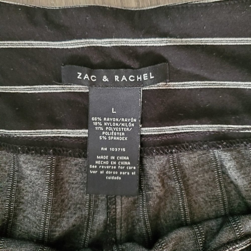 ZAC & RACHEL | Striped Wide Leg Flood Pants  in Black (Size L) - Picture 4 of 6